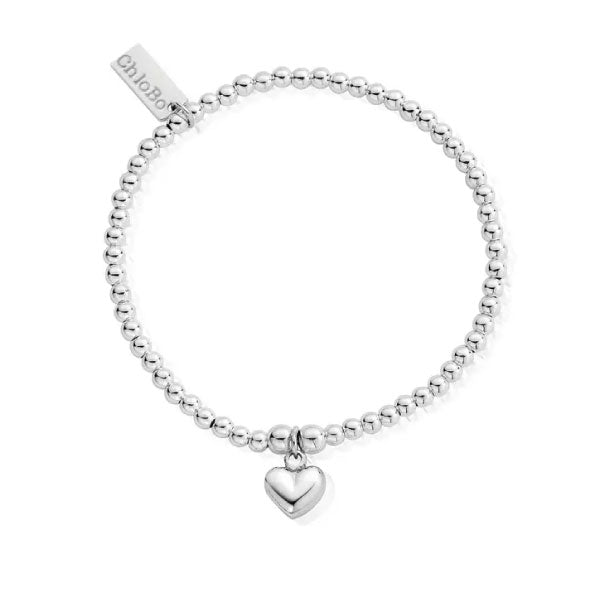 Chlobo Cute Puffed Heart Bracelet Silver