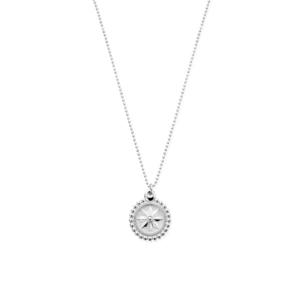 Chlobo Diamond Cut Necklace with Bobble Compass Pendant