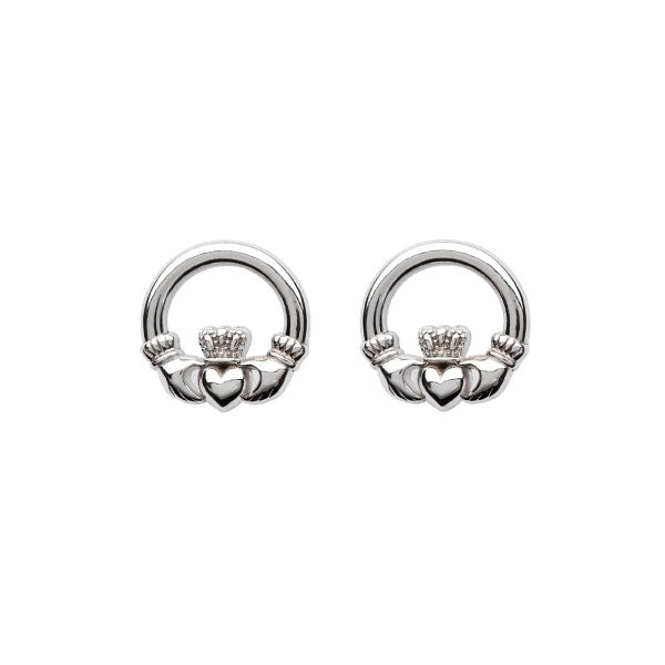 Sterling Silver Claddagh Stud Earrings