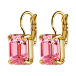 Segin Gold Earrings with Light Rose Stone