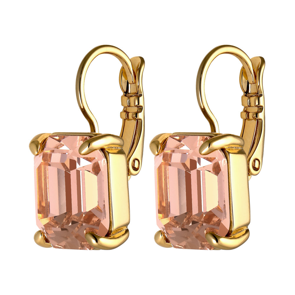 Segin Gold Earrings with Peach Stone