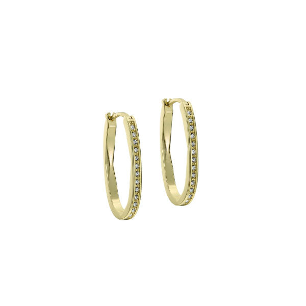 Shivanna Crystal Shimmer Gold Tone Hoop Earrings