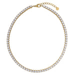 Snake Gold Necklace with Clear Crystal Stones