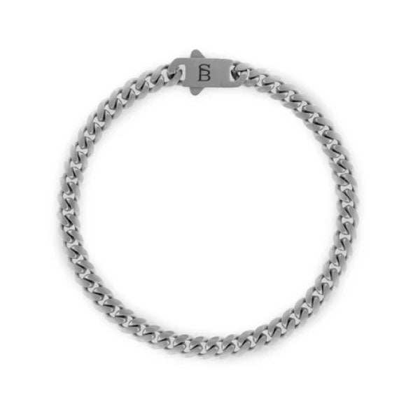 Steel & Barnett Svelte Stephen 5mm Matt Silver Chain Mens Bracelet Size Small