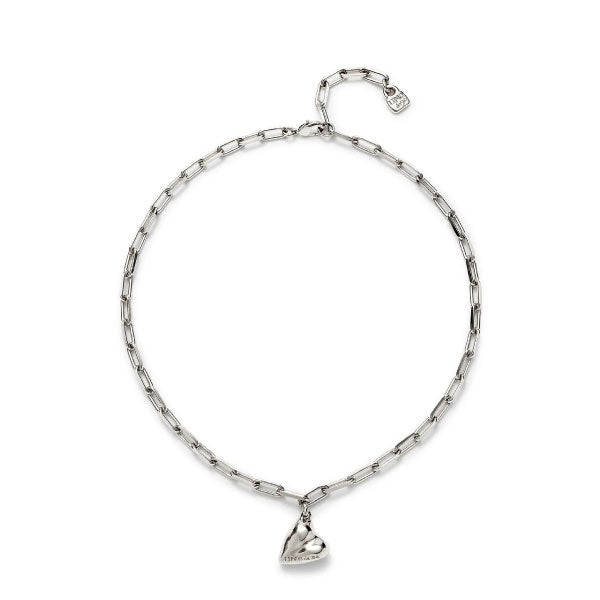 Uno de 50 Unico Heart Link Silver Plated Necklace