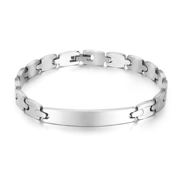 Engravable Men's Stainless Steel Identity Bracelet
