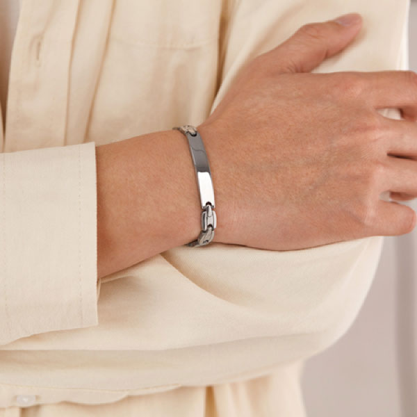 Engravable Men's Stainless Steel Identity Bracelet