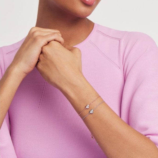 Hansa Silver Crystal Heart Bracelet