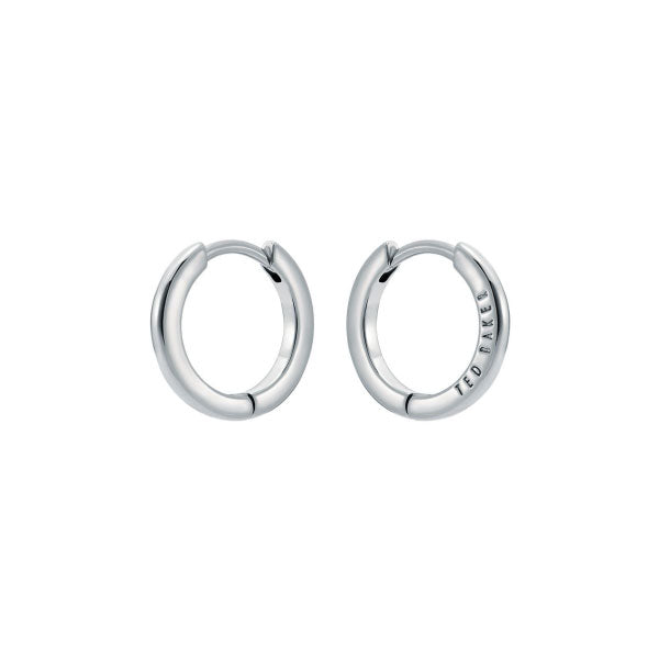 Ted Baker Crisele Silver Tone Logo Hoop Earrings