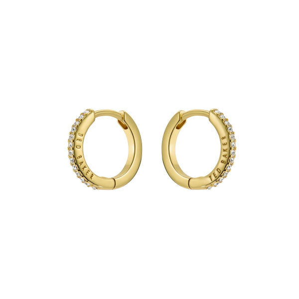 Ted Baker Heplie Gold Tone Crystal Hoop Earrings