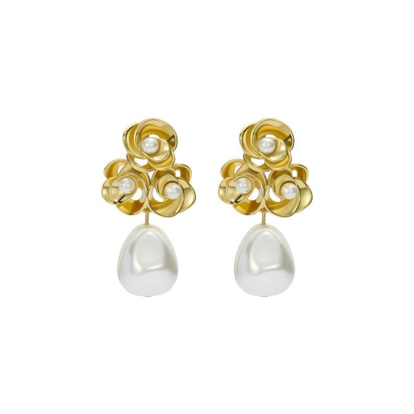 Ted Baker Florelle Gold Tone Flower Drop Earrings