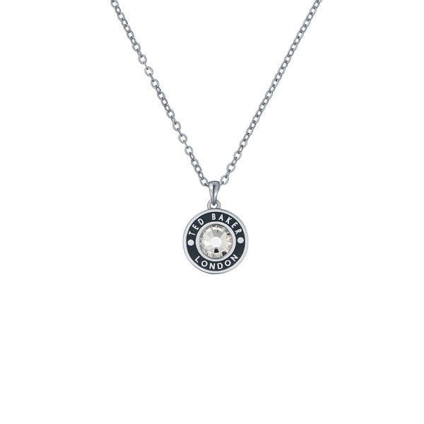 Ted Baker Cherlie Silver Tone Button Pendant Necklace