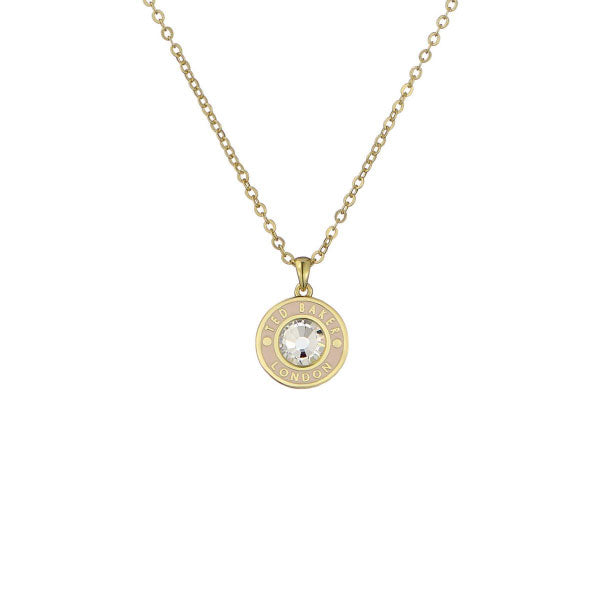 Ted Baker Cherlie Gold Tone Button Pendant Necklace