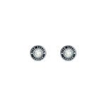 Ted Baker Cherelle Silver Tone Black With Clear Crystal Stud Earrings