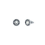 Ted Baker Cherelle Silver Tone Black With Clear Crystal Stud Earrings