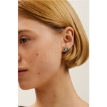 Ted Baker Cherelle Silver Tone Black With Clear Crystal Stud Earrings