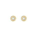 Ted Baker Cherelle Gold Tone Pink With Clear Crystal Stud Earrings