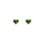 Ted Baker Morelie Gold Tone Green Heart Stud Earrings