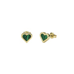 Ted Baker Morelie Gold Tone Green Heart Stud Earrings