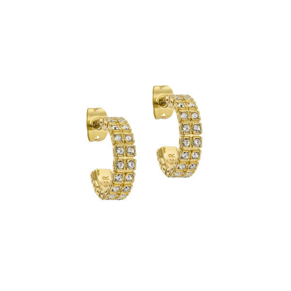 Ted Baker Mellrie Gold Tone Double Crystal Hoop Earrings