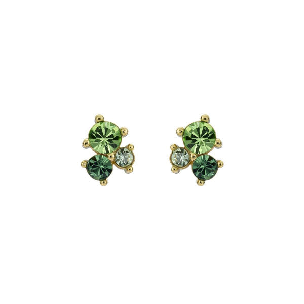 Ted Baker Joyaa Gold Tone Green Jewel Cluster Stud Earrings