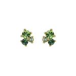 Ted Baker Joyaa Gold Tone Green Jewel Cluster Stud Earrings