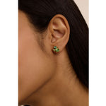 Ted Baker Joyaa Gold Tone Green Jewel Cluster Stud Earrings