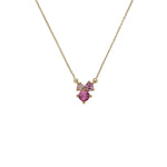 Ted Baker Joyelle Gold Tone Pink Jewel Cluster Necklace