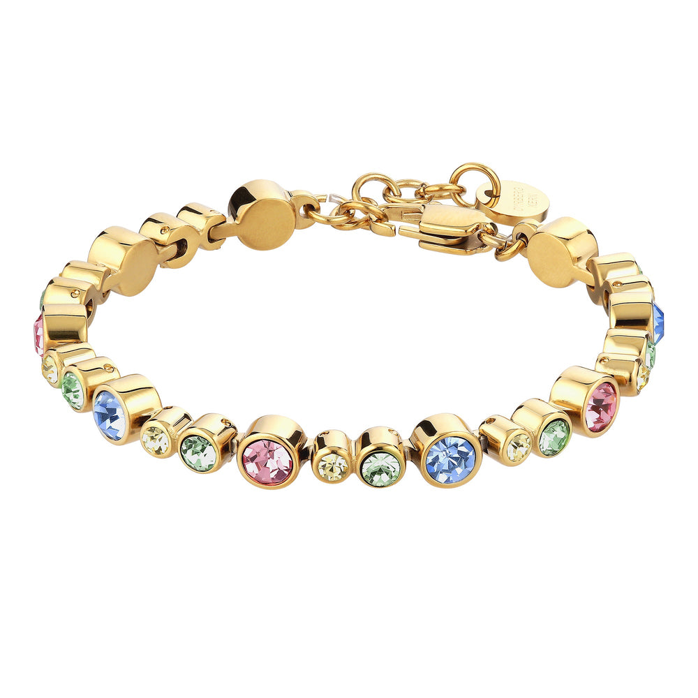 Teresia Gold Bracelet with Multi Pastel Stones