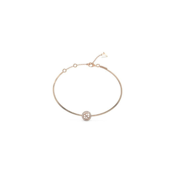 Guess Crush Rose Gold Tone 4G Logo Crystal Bracelet