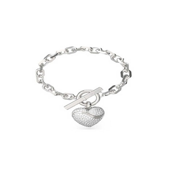 Guess In My Heart Silver Tone Bracelet