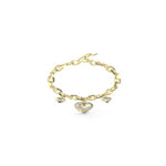 Guess In My Heart Gold Tone And Crystal Bracelet