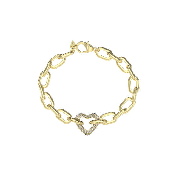 Beloved Pave Heart Gold Chain Bracelet
