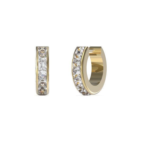 Huggie Me Crystal Gold Hoop Earrings