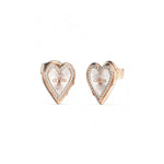 Guess Love Me Tender Rose Gold Crystal Earrings