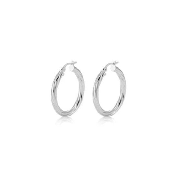 Guess Twisted 'Hoops I Did It Again' Silver Earrings