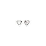 Guess In My Heart Silver Tone and Crystal Stud Earrings