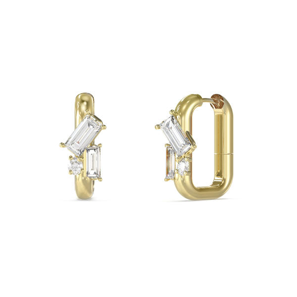 Chandelier Multi Stone Gold Huggie Hoop Earrings