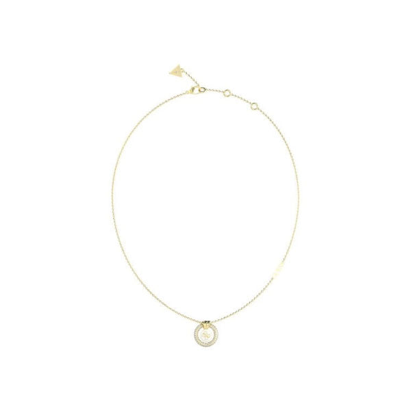 Guess Knot You Gold Tone And White Enamel Necklace