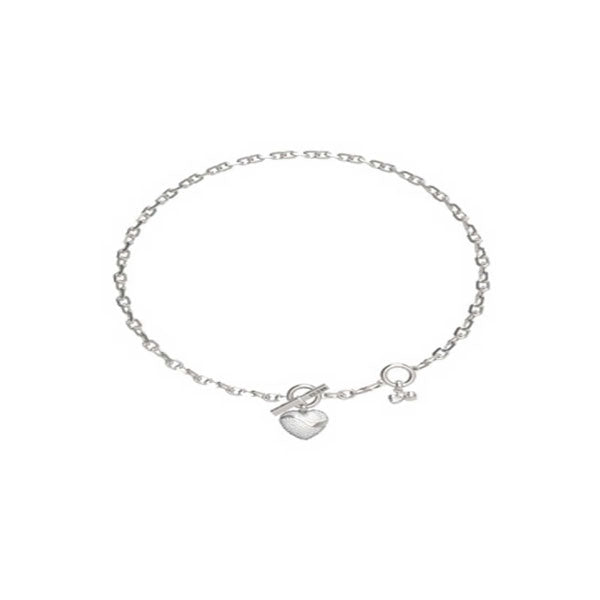 Guess In My Heart Silver Tone Necklace