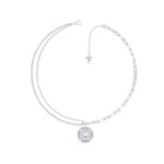 Guess With Love Silver Double Chain Necklace
