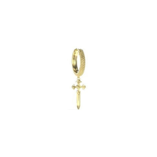 Guess Gents South Alameda Gold Cross Single Earring