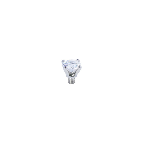 Arezzo Crystal 6mm Silver Topper