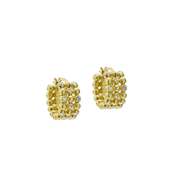 Bonny Crystal Bobble Small Gold Tone Hoop Earrings