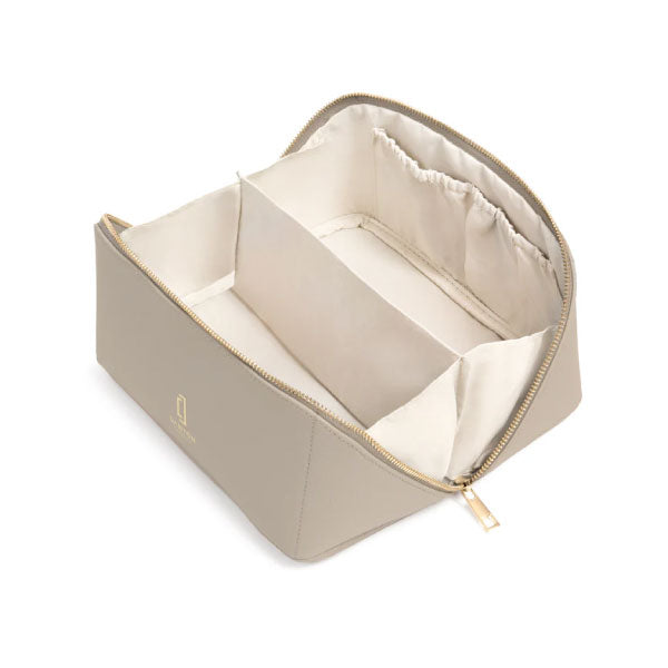 Large Taupe Cosmetic Bag