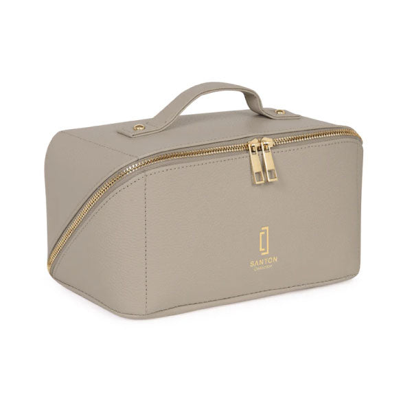 Large Taupe Cosmetic Bag