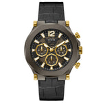 Guess Gents Edge Black Leather/Silicone Strap Watch