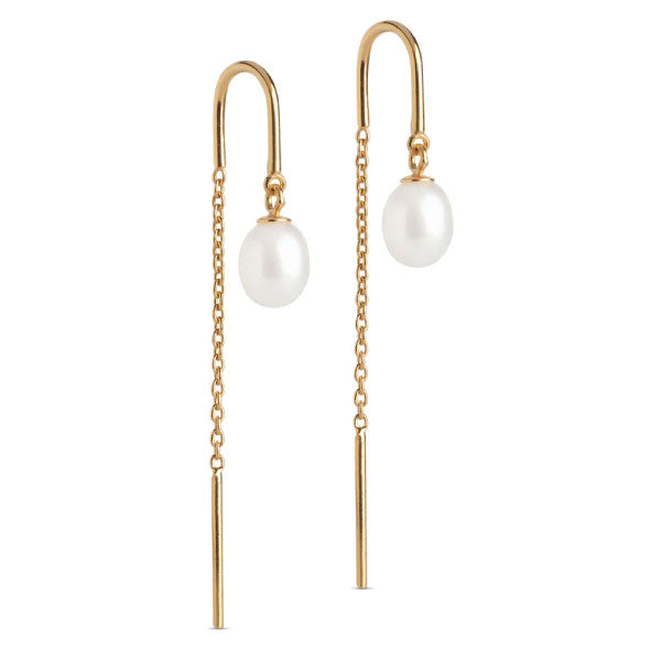 Gold Eleanor Pearl Earrings