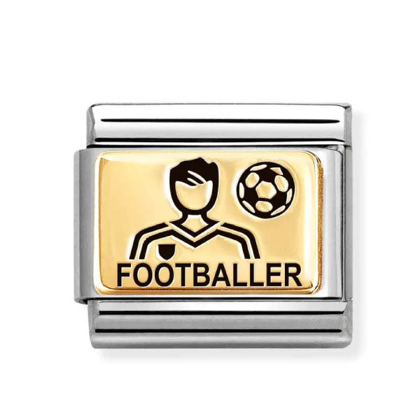Nomination 18k Gold with Enamel Footballer Link