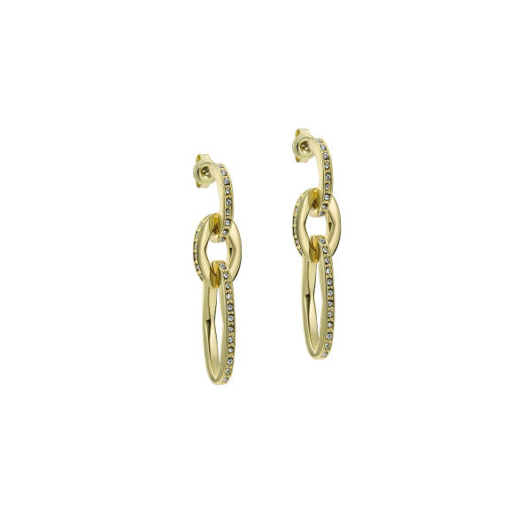Shirina Crystal Shimmer Gold Tone Drop Earrings